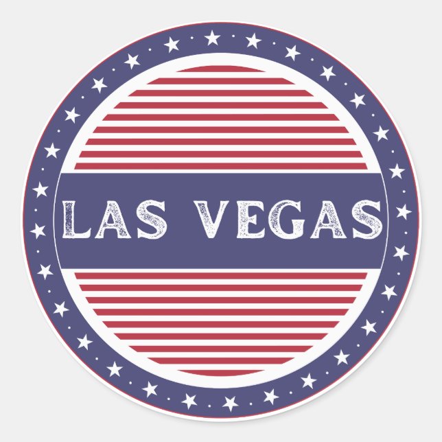 Pegatina Redonda Emblema del Orgullo de la Ciudad de Las Vegas – Id (Anverso)