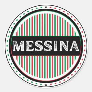 Pegatina Redonda Emblema del Orgullo de la Ciudad de Messina – Iden