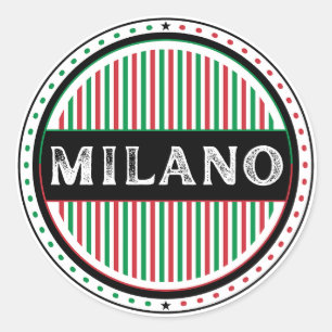 Pegatina Redonda Emblema del Orgullo de la Ciudad de Milán – Identi