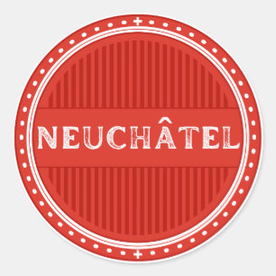 Pegatina Redonda Emblema del Orgullo de la Ciudad de Neuchatel – Id