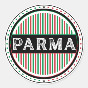 Pegatina Redonda Emblema del Orgullo de la Ciudad de Parma – Identi