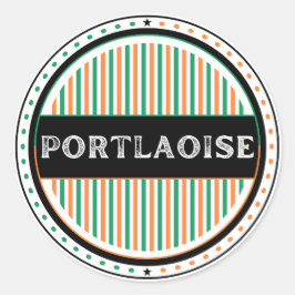 Pegatina Redonda Emblema del Orgullo de la Ciudad de Portlaoise – I