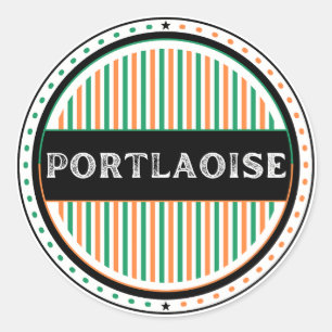 Pegatina Redonda Emblema del Orgullo de la Ciudad de Portlaoise – I