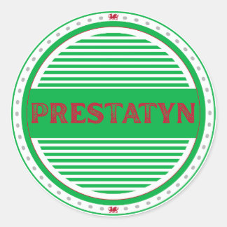 Pegatina Redonda Emblema del Orgullo de la Ciudad de Prestatyn – Id