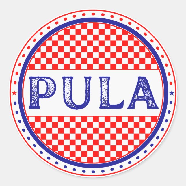 Pegatina Redonda Emblema del Orgullo de la Ciudad de Pula – Identid (Anverso)
