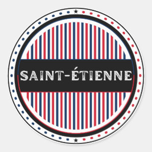 Pegatina Redonda Emblema del Orgullo de la Ciudad de Saint-Étienne