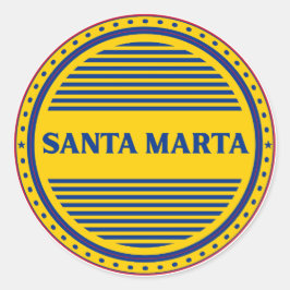 Pegatina Redonda Emblema del Orgullo de la Ciudad de Santa Marta –