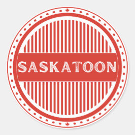 Pegatina Redonda Emblema del Orgullo de la Ciudad de Saskatoon - Id