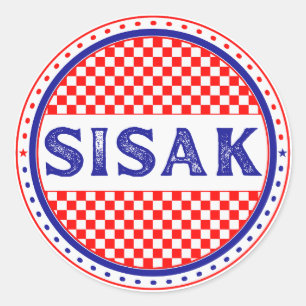Pegatina Redonda Emblema del Orgullo de la Ciudad de Sisak – Identi