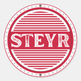 Pegatina Redonda Emblema del Orgullo de la Ciudad de Steyr – Identi