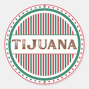 Pegatina Redonda Emblema del Orgullo de la Ciudad de Tijuana – Iden