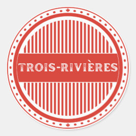 Pegatina Redonda Emblema del Orgullo de la Ciudad de Trois-Rivières