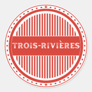 Pegatina Redonda Emblema del Orgullo de la Ciudad de Trois-Rivières