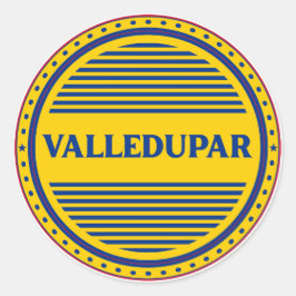Pegatina Redonda Emblema del Orgullo de la Ciudad de Valledupar – I