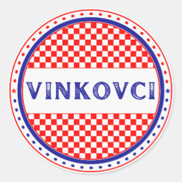 Pegatina Redonda Emblema del Orgullo de la Ciudad de Vinkovci – Ide