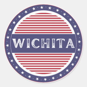 Pegatina Redonda Emblema del Orgullo de la Ciudad de Wichita – Iden