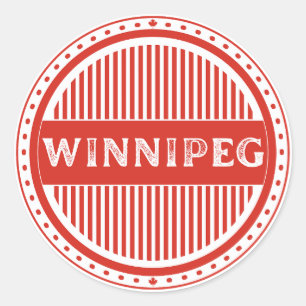 Pegatina Redonda Emblema del Orgullo de la Ciudad de Winnipeg – Ide