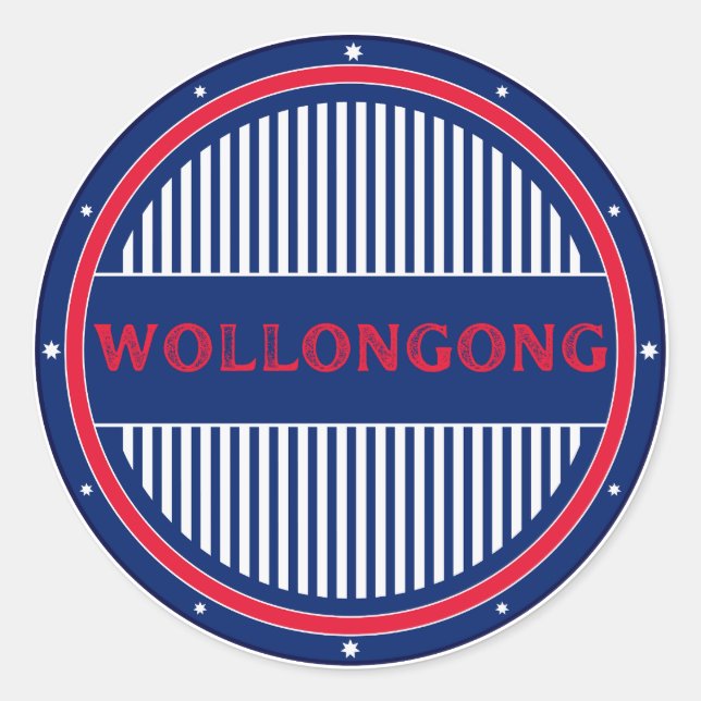 Pegatina Redonda Emblema del Orgullo de la Ciudad de Wollongong – I (Anverso)