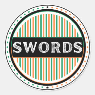 Pegatina Redonda Emblema del Orgullo de Swords City – Identidad Irl