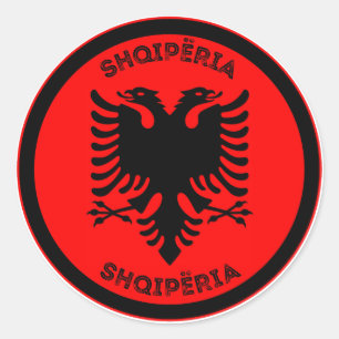 Pegatina Redonda Emblema del Patrimonio de Albania