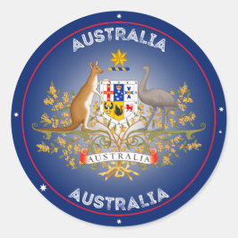 Pegatina Redonda Emblema del Patrimonio de Australia