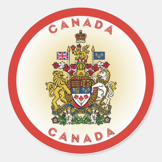 Pegatina Redonda Emblema del Patrimonio de Canadá (Anverso)
