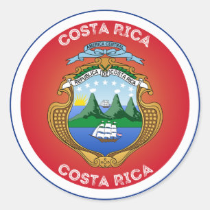 Pegatina Redonda Emblema del Patrimonio de Costa Rica