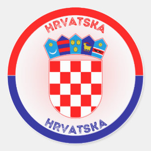 Pegatina Redonda Emblema del Patrimonio de Croacia