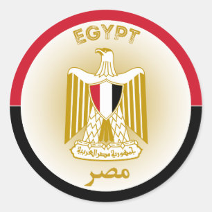 Pegatina Redonda Emblema del Patrimonio de Egipto