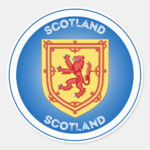 Pegatina Redonda Emblema del Patrimonio de Escocia