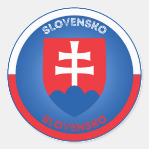 Pegatina Redonda Emblema del Patrimonio de Eslovaquia