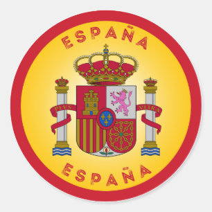 Pegatina Redonda Emblema del Patrimonio de España
