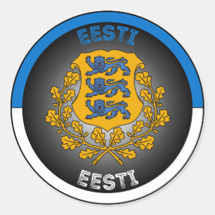 Pegatina Redonda Emblema del Patrimonio de Estonia