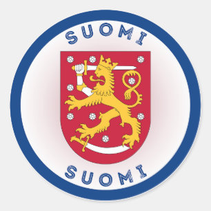 Pegatina Redonda Emblema del Patrimonio de Finlandia