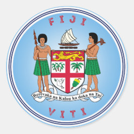 Pegatina Redonda Emblema del Patrimonio de Fiyi