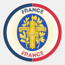 Pegatina Redonda Emblema del Patrimonio de Francia