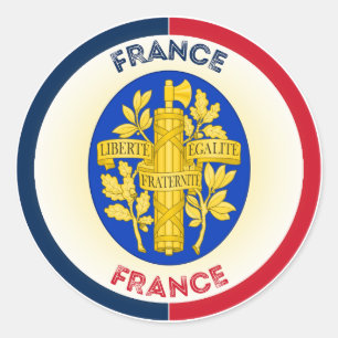 Pegatina Redonda Emblema del Patrimonio de Francia