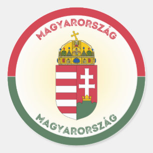 Pegatina Redonda Emblema del Patrimonio de Hungría