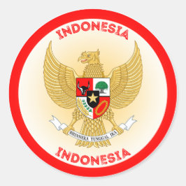 Pegatina Redonda Emblema del Patrimonio de Indonesia