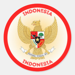 Pegatina Redonda Emblema del Patrimonio de Indonesia