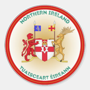 Pegatina Redonda Emblema del Patrimonio de Irlanda del Norte