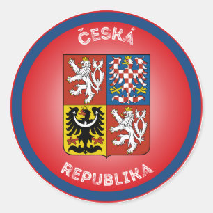 Pegatina Redonda Emblema del Patrimonio de la República Checa
