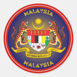 Pegatina Redonda Emblema del Patrimonio de Malasia