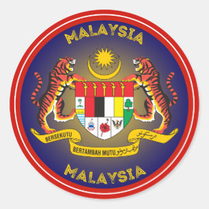 Pegatina Redonda Emblema del Patrimonio de Malasia