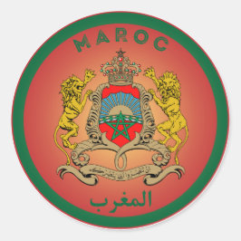 Pegatina Redonda Emblema del Patrimonio de Marruecos