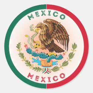 Pegatina Redonda Emblema del Patrimonio de México