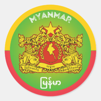 Pegatina Redonda Emblema del Patrimonio de Myanmar