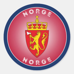 Pegatina Redonda Emblema del Patrimonio de Noruega