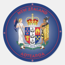 Pegatina Redonda Emblema del Patrimonio de Nueva Zelanda