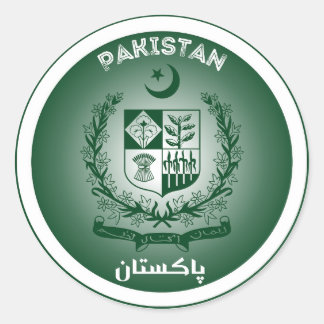 Pegatina Redonda Emblema del Patrimonio de Pakistán